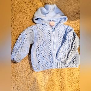 Malina Blue Zip up Knit Sweater
